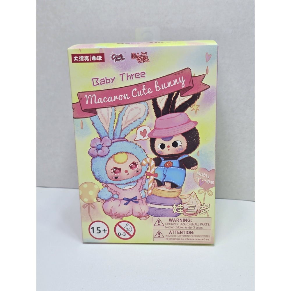 Baby Three Macaron Cute Bunny Plush Blind Box New Sealed